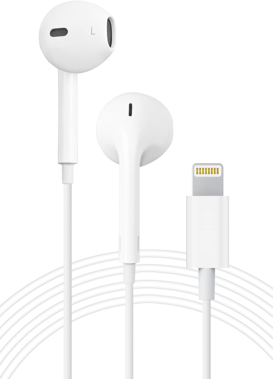 Écouteurs Lightning Filaire Semi-intra-auriculaire Blanc
