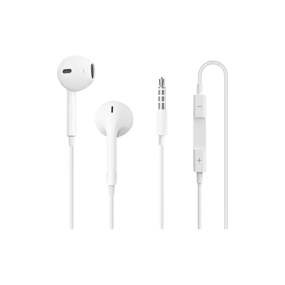 Écouteurs 3,5 mm filaires semi-intra-auriculaires Blanc